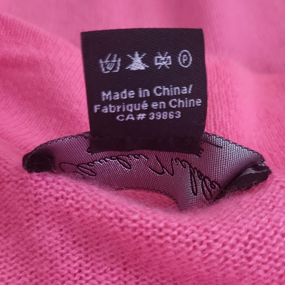 CLAUDIA NICHOLE Cashmere Barbie Pink Open Front Cardigan - Picture 11 of 13